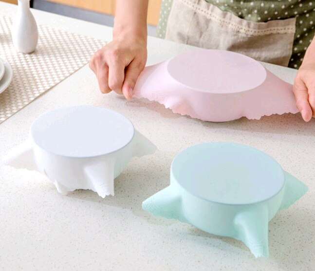 Reusable Silicone Wrap Stretch Lid Grip Food Keeping Film Sealer Cover Microwave Oven Heating Cover