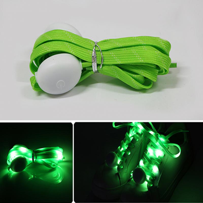 Led Sport Veters Lichtgevende Schoenveters Glow Schoen Strings Ronde Flash Licht Schoenveters Geen Tie Lui Veters Party: green