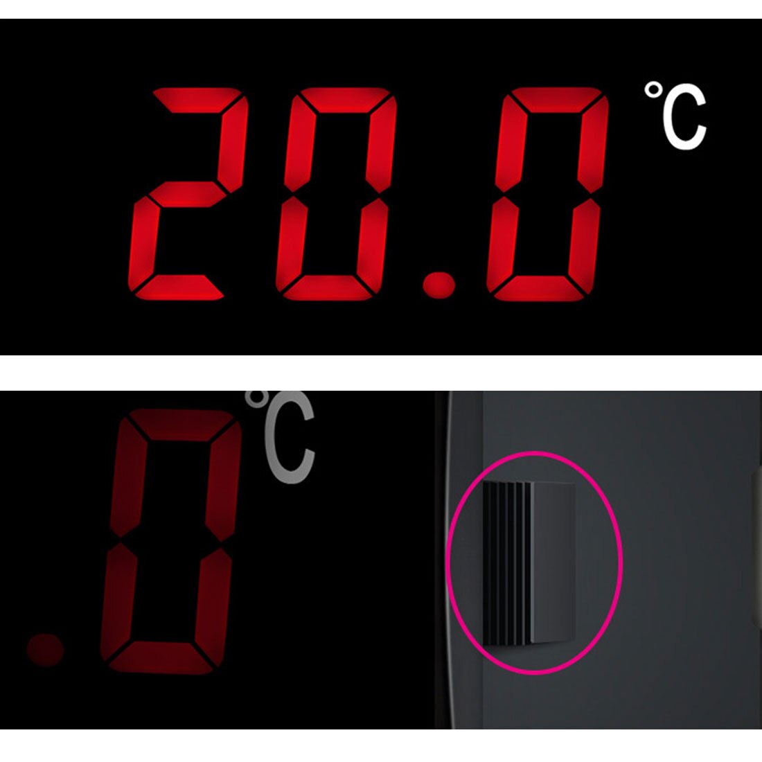 12V 24V 110V Automotive Thermometer Digital Car Thermometer Vehicle Temperature Meter Monitor -50~110C with NTC Sensor