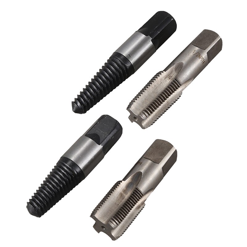 2Pcs Screw Extractor Water Pipe Broken Pipe Extractor Water Pipe Thread Repair Tap Set