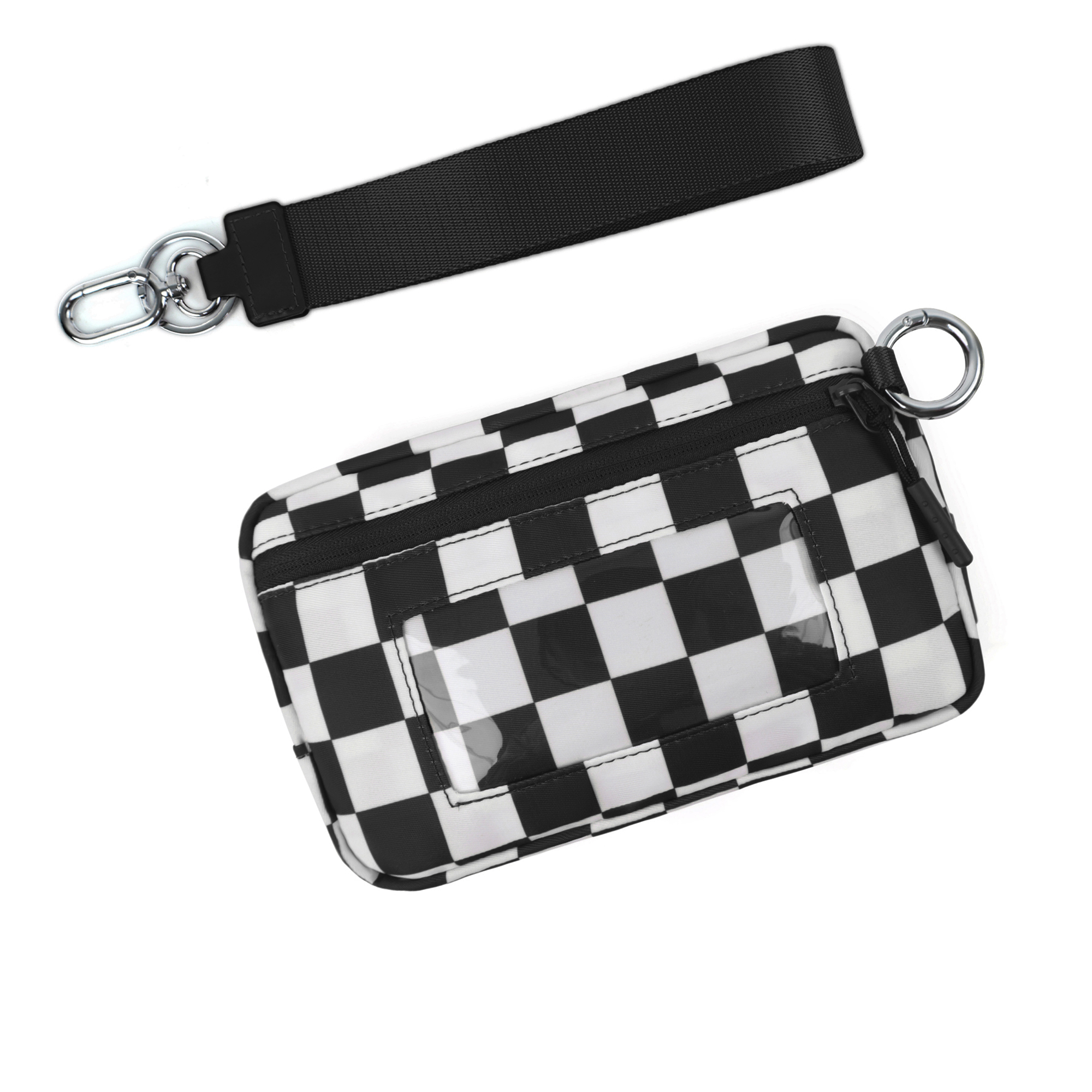 DOYOGI Portafogli da polso da donna Portafoglio trapuntato in nylon con 3 cerniere, carta di credito da viaggio, porta cellulare, portamonete: Blu