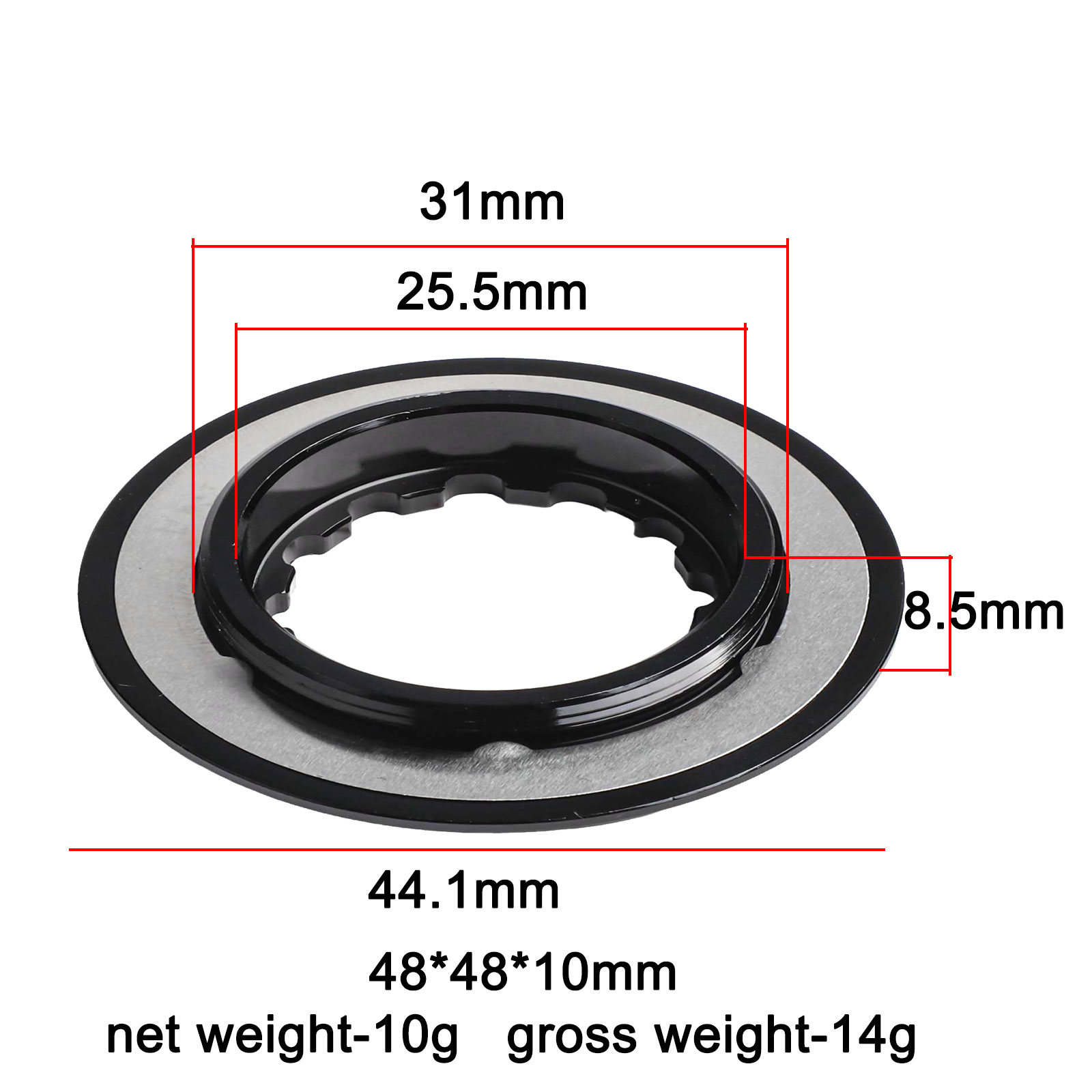 Fix Center Lock Disc Brake Lock Rings Center Lock Brake Outer Diameter 44.1mm High Strength Material For Bicycle Repair