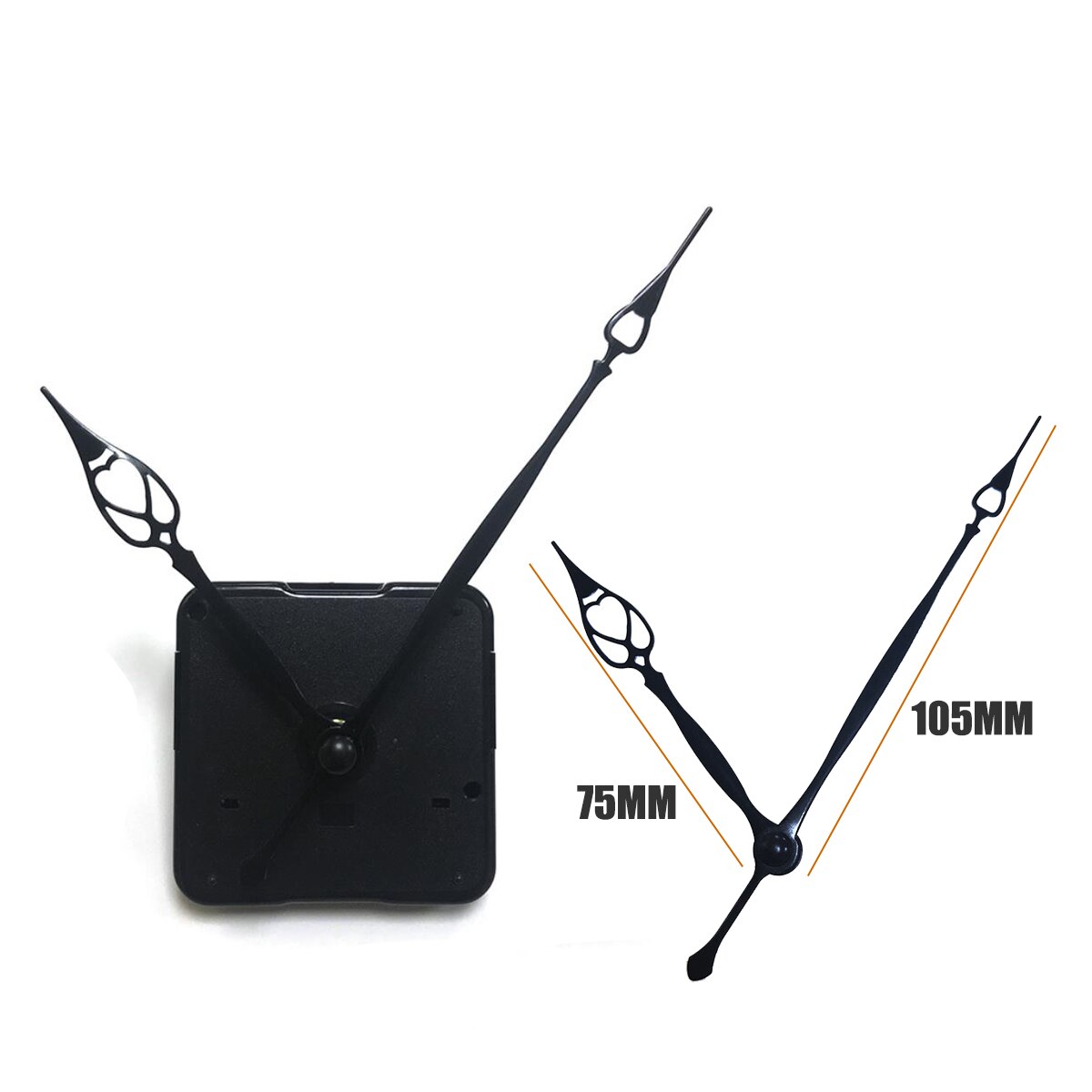 Mute Klok Beweging Met Creatieve Zwart Metalen Handen Voor Wandklok Асовой Механизм Clockwork Diy Kits Accessoires Vervanging