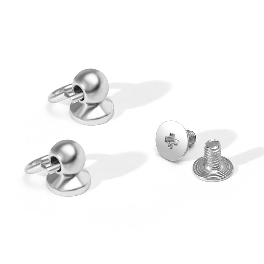 10 sztuk metalowa kula Post z O Ring szpilki nity gwoździowkręt powrót okrągłe głowy Spot kolce skóra Craft telefon dekoracyjna obudowa akcesoria: AS820