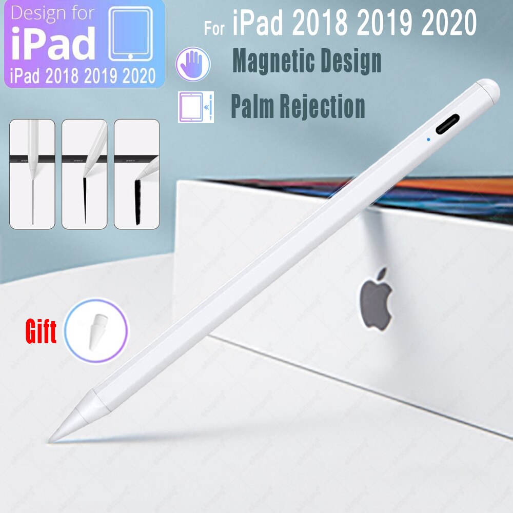 Stylus Pen for Apple iPad - Tilt Pressure Sensitive - Palm Rejection - for iPad Pro 11/12.9 Air 4 10.2 7th/8th Gen