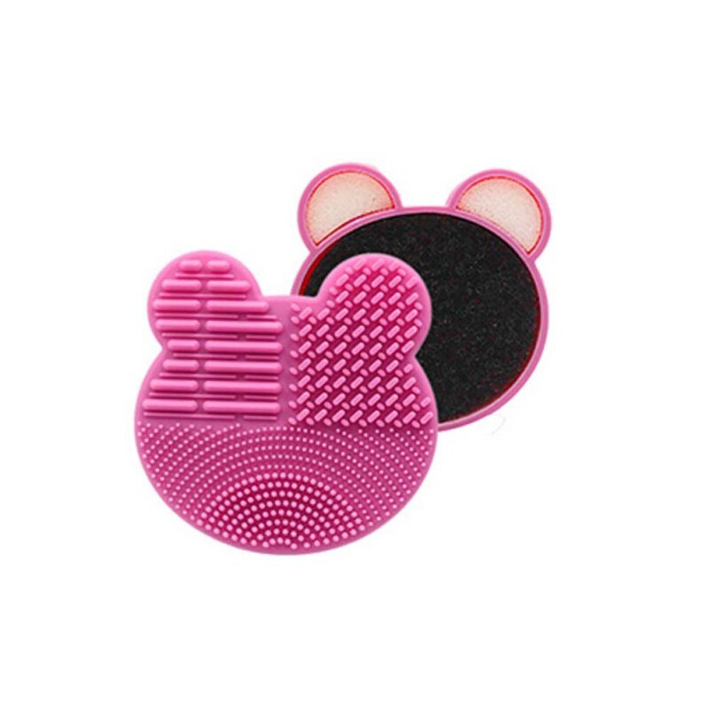 1 Set Makeup Brush Cleaner Kit Double Side with Cosmetic Brush Cleaning Box and Instantly Dry Color Removal Sponge: C4