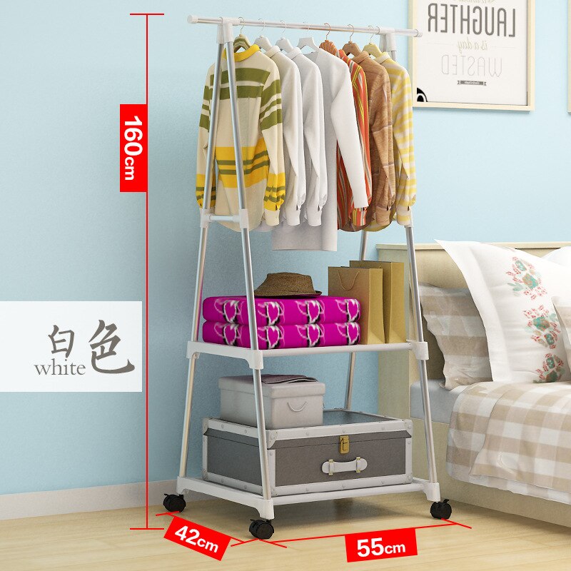 Simple Multi-Function Coat Rack Floor Standing Triangle Clothes Hanger with Wheels Storage Rack for Bedroom Wardrobe Hangers: A