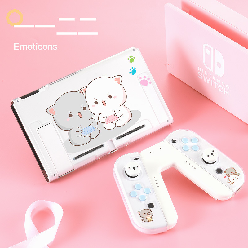 Coque de Protection colorée en TPU pour Nintendo Switch, motif de dessin animé, Joycon, pour contrôleur: Emoticons