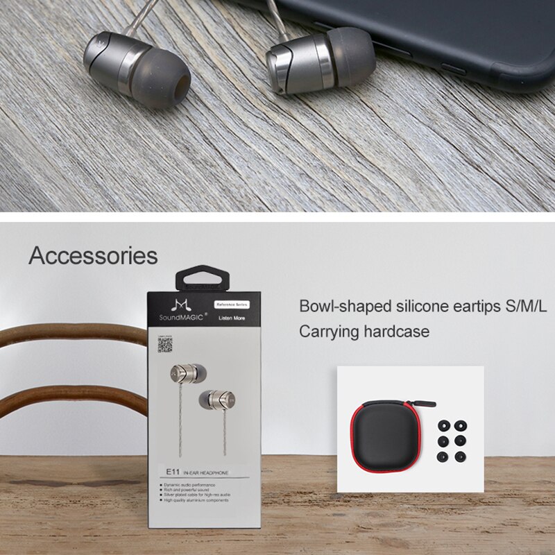 SoundMAGIC E11 in-ear oortelefoon zonder microfoon zware bas HIFI muziek oortelefoon voor ipod mp3 speler
