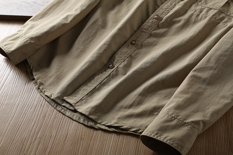 Chemise à manches longues et revers pour homme, nouvelle chemise américaine à séchage rapide, tissu imperméable d'extérieur, printemps et automne