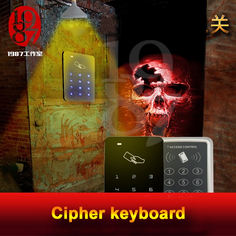 Takagism game prop, Real life room escape props jxkj-1987 cipher keyboard enter right password on the keyboard to open door