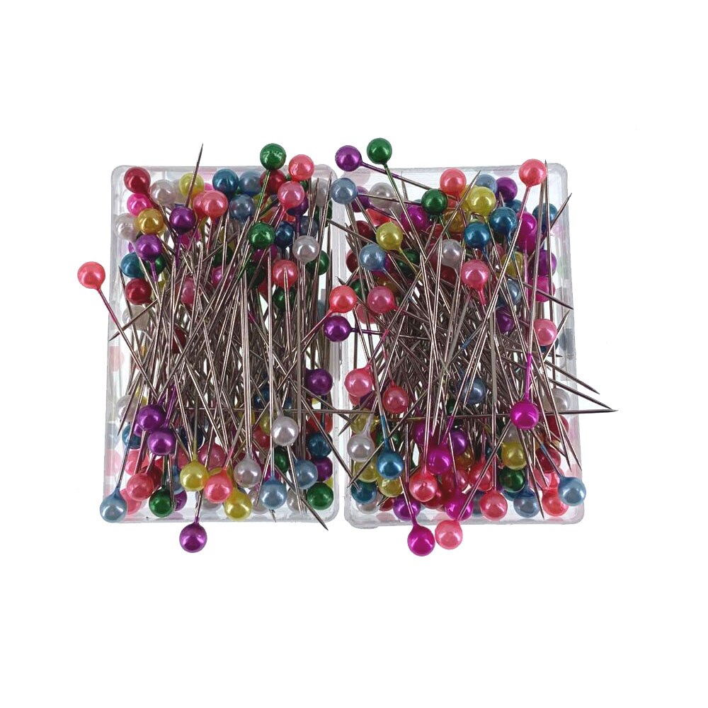 100 stk lange perlehoved kjolestifter syværktøjer til bryllup corsage blomsterhandlere pins med kasse tilbehør diy værktøjer