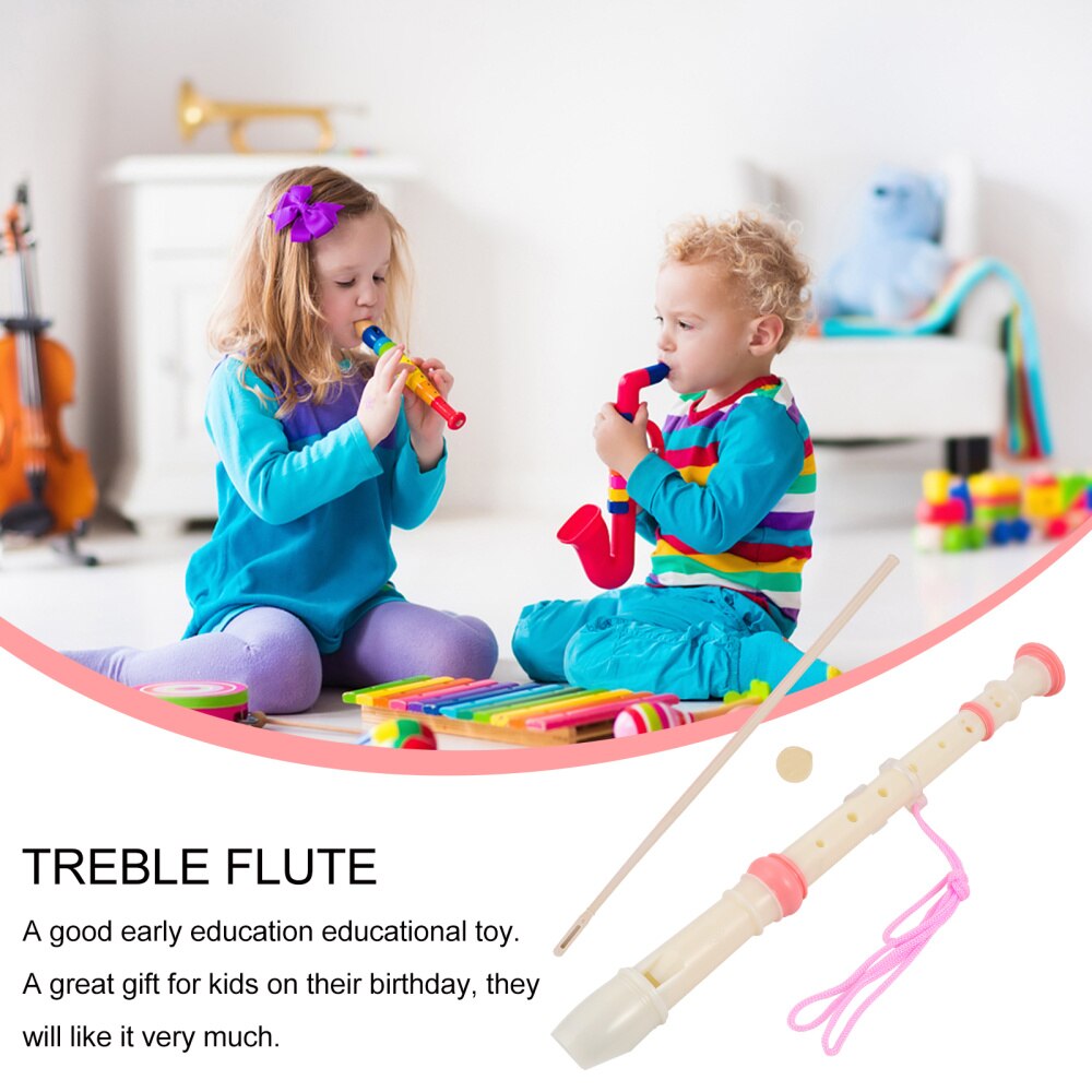 8-Hole Soprano Recorder - Kids Flute Instrument with Cleaning Rod
