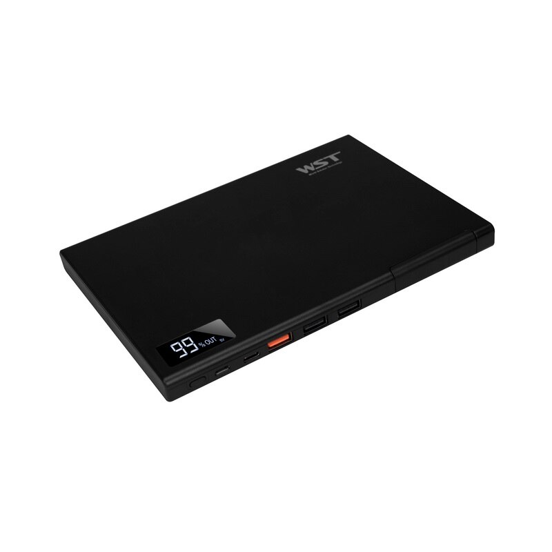 WST-Batería Externa de 30000 mah, Powerbank de 30000 mah, Usb C, PD, pantalla Digital, carga rápida 3,0: Black