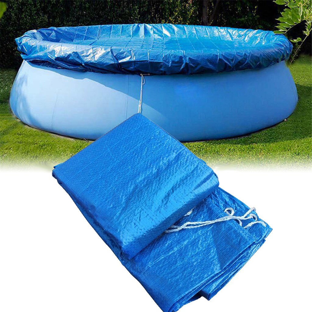 @ Swimming Pool Round Pool Cover Protector 8ft Foot Above Ground Blue Protection Swimming Pool Cover Cloth Bracket Pool Cover: Default Title