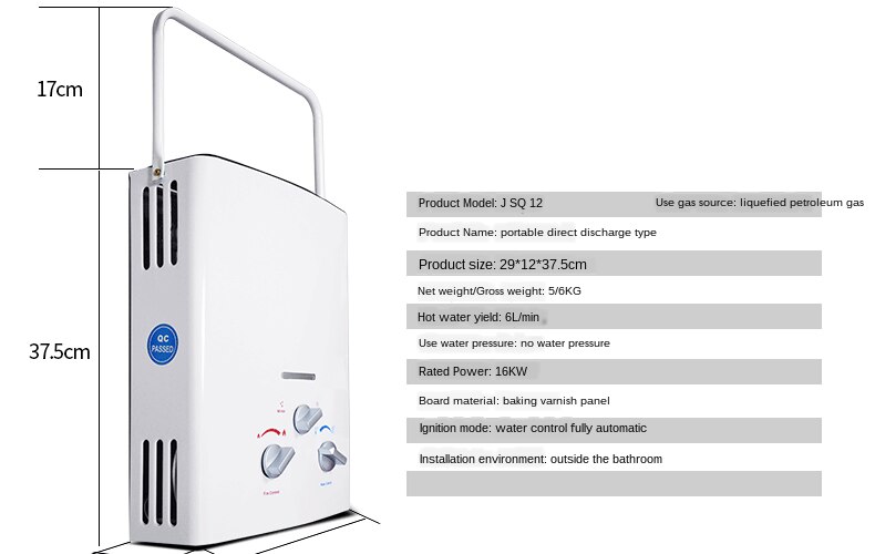 Gas Water Heater 6-Liter Liquefied Gas Water Heater Natural Gas Water Heater