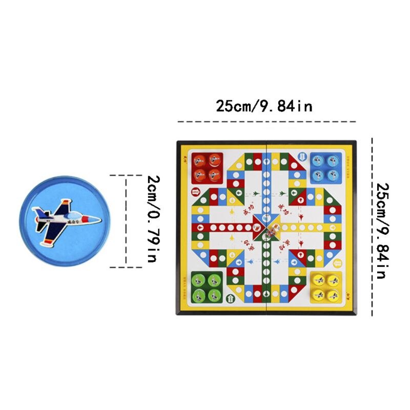 Mini Magnetic Foldable Flying Chess Ludo Portable Camping Travel Board Game Set 203E