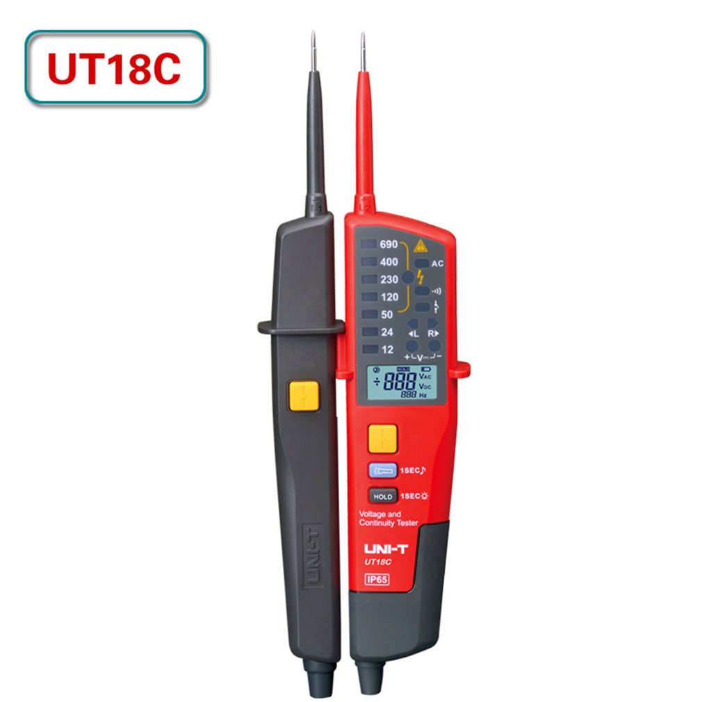 Testeur de continuité de tension numérique LCD UT18C UNI-T, multimètre à plage automatique de Rotation de Phase RCD