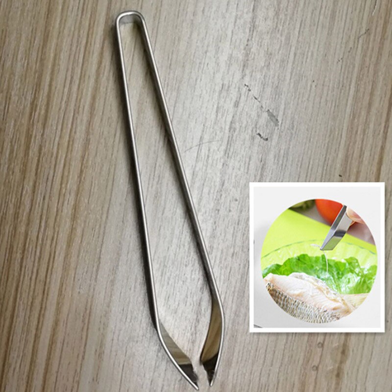 Rustfrit stål fiskeben pincet fjerner tang tang puller pick-up skaldyr værktøj håndværk fisk renere køkken gadgets