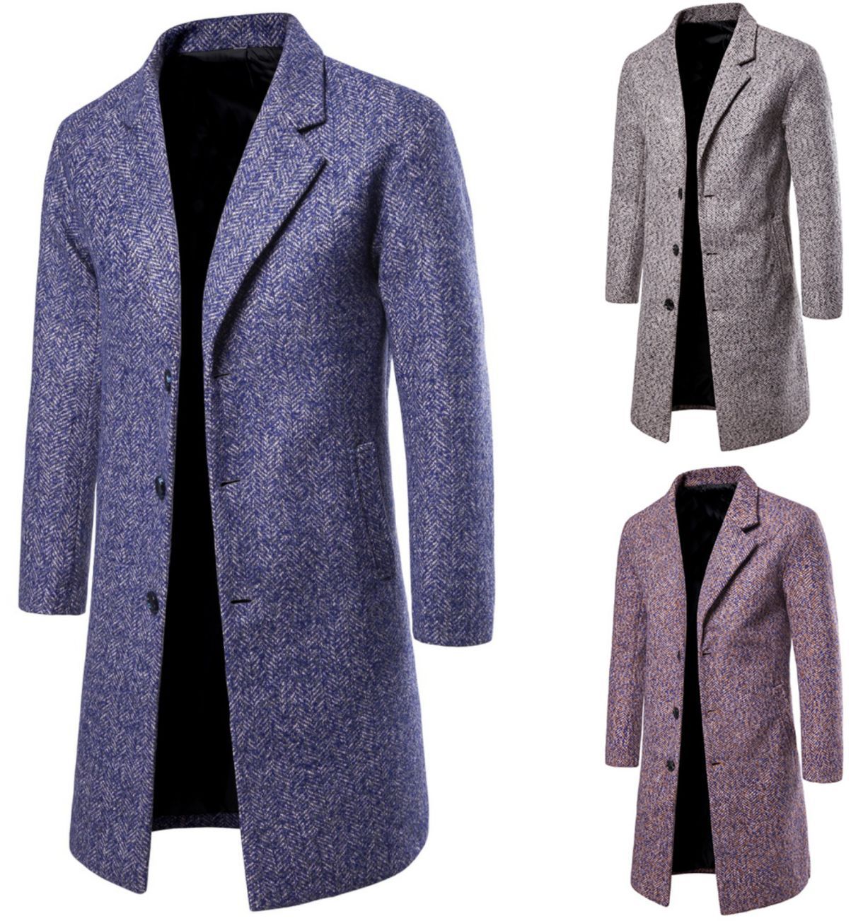Men Wool Blends Coats Autumn Winter Men's Wool Jacket Luxurious Brand Clothing Long Trench Overcoats Men Clothing