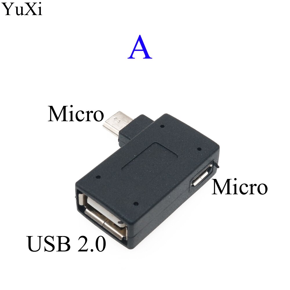 Neuer schwarzer USB 2.0 Typ A auf Mikro USB B männlich weiblich Adapter Stecker Konverter USB 2.0 auf Mikro-USB-Anschluss 90 Grad: Orange