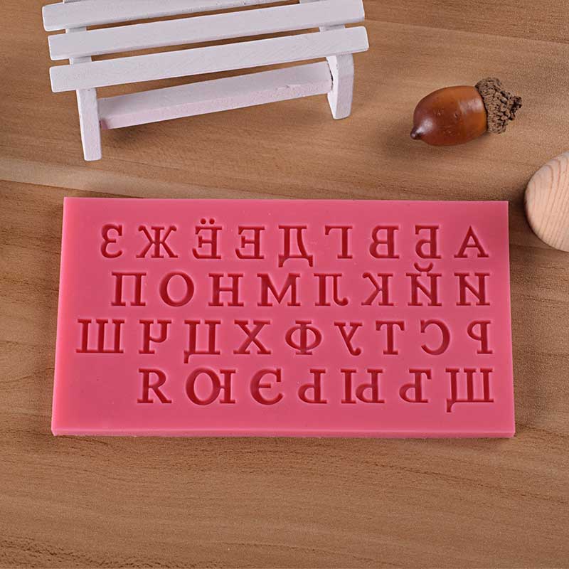 Moldes de arcilla para dulces 3D, herramientas de decoración de pasteles, molde de silicona, letras del alfabeto, mayúsculas, letras minúsculas