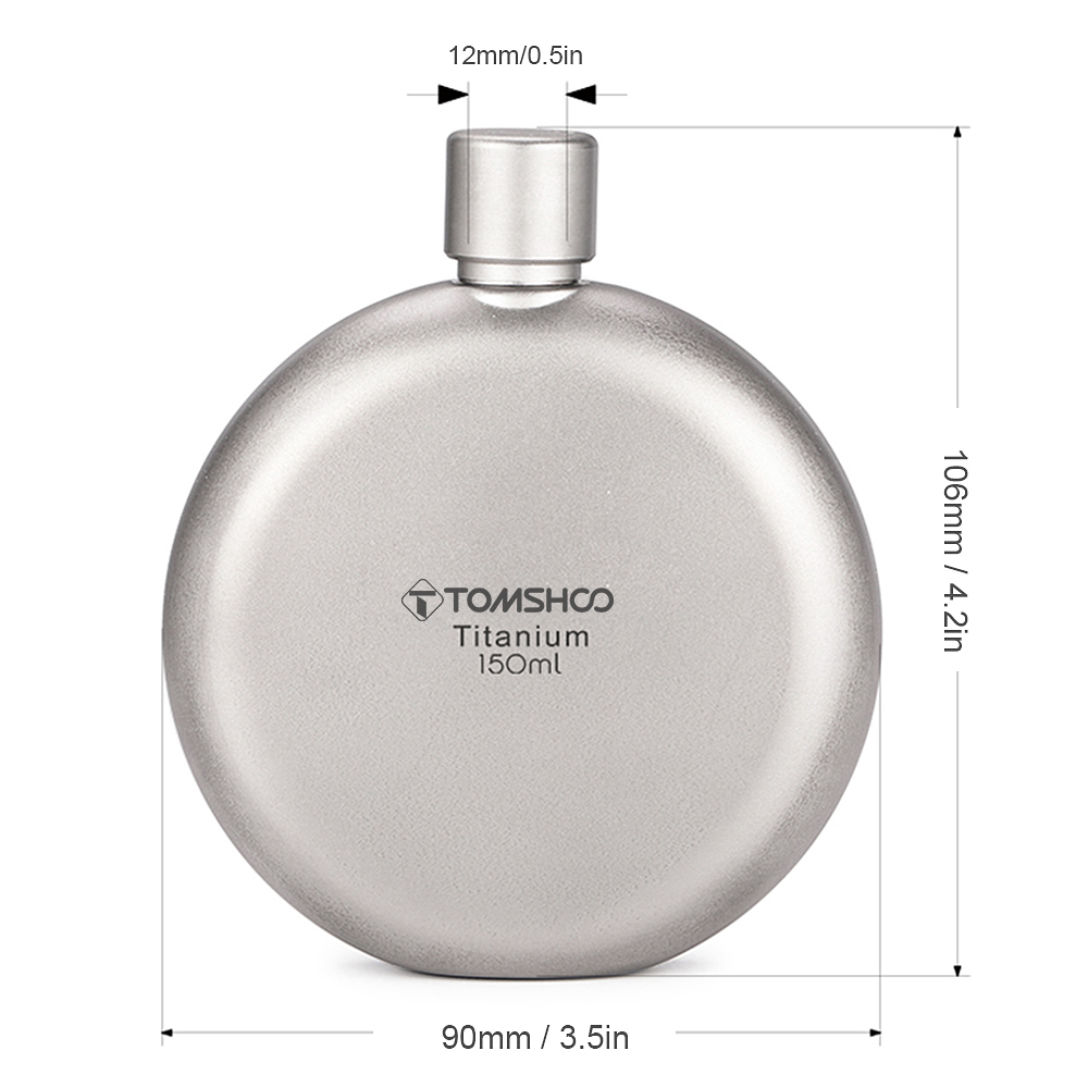 Tomshoo-matraz de titanio a prueba de fugas, frasco de Alcohol, Whisky, vino, para acampar al aire libre, mochilero, Picnic, suministros de Camping, 150ml