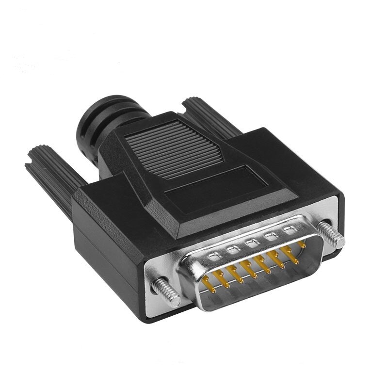 RS232 Seriële Poort Header 15-Pin DB15 Mannelijke/Vrouwelijke Adapter Connector 2-Rij Solderen Diy Plug: Male Gold
