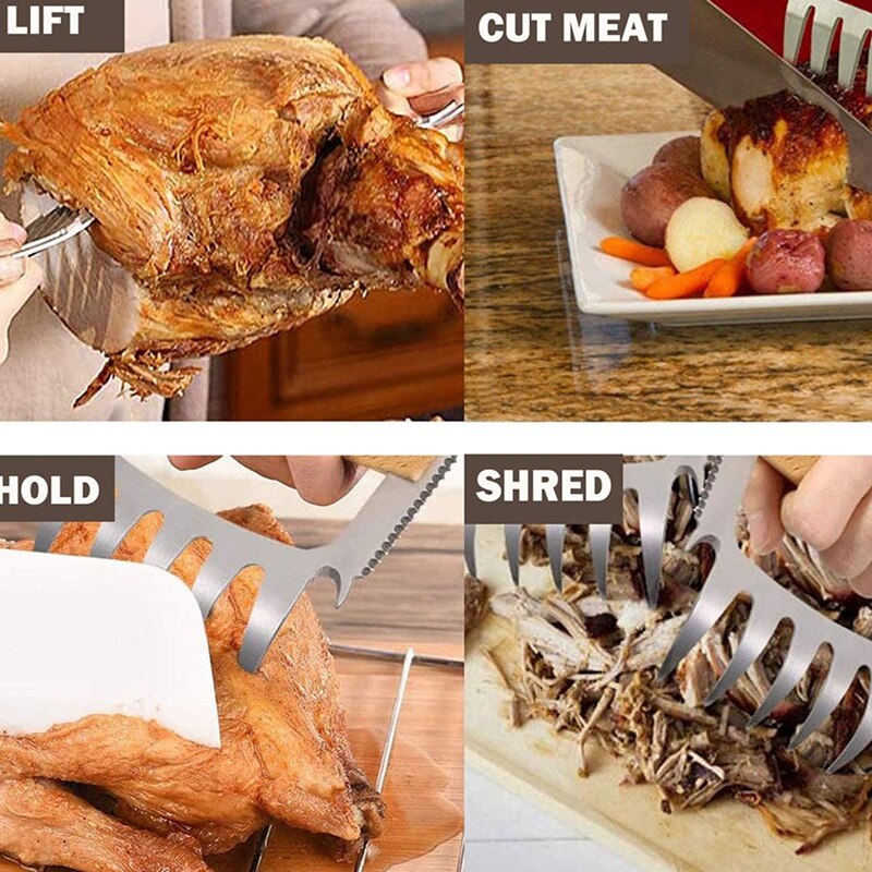 Meat Claws,Heat-Resistant Barbecue Bear Claws for Chopped Meat, Bear Claws for Handling Large Pieces of Food (2 Pcs)
