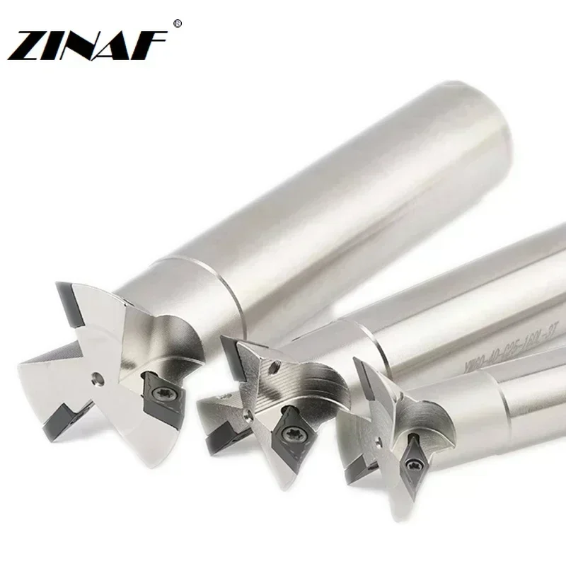 YW45 YW55 YW60 cortador ranurado de cola de milano 45 ° 55 ° 60 ° Fresa angular Máquina cortadora de fresado con ranura en V CNC para VCMT 080204 DCMT11