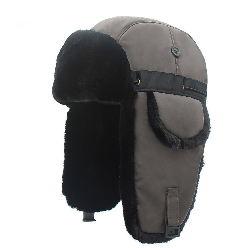 Gorros de invierno para hombre bombardero sombrero de piel rojo cálido gorra a prueba de viento mujeres grueso tartán ruso Ushanka sombrero: 8