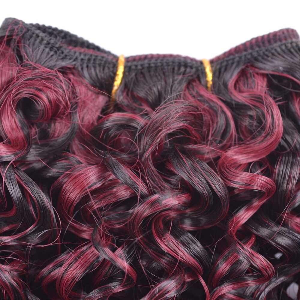 Chorliss 8 "afro kinky tukka kudonta synteettisten hiusten pidennykset ombre viininpunainen kutoa virkkaa hiukset kuteen 105g/ erän 3 kpl / erä