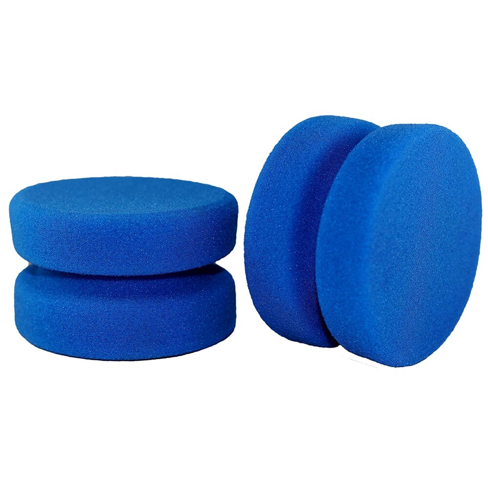 2 pack 90mm Waxing Sponge Rubbing Compound Applicator Paint Sponge Car Waxing Pad Auto Paint Car Polishing Sponge Blue color