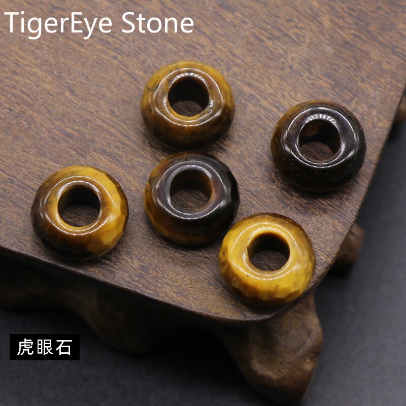 5Stck 8x14mm Große See Perlen Facettiert Halb-wertvolle See 6mm Abakus Runde verlieren Perlen DIY Für Armbänder Halskette Natürliche Stein: TigerEye Stein