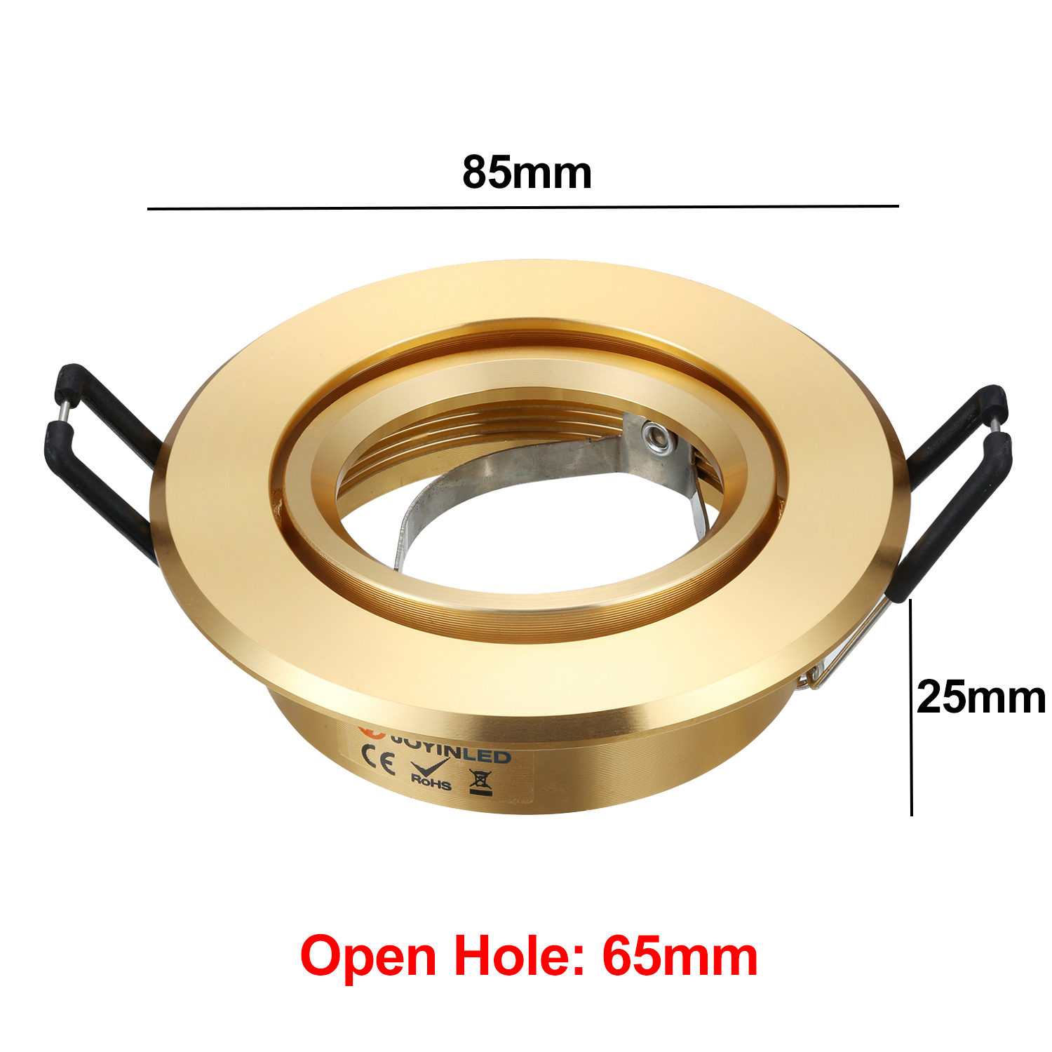 Single Eyeball Casing Downlight Spotlight Round Aluminum Recessed Ceiling lampu spotlight siling Frame Sliver/Chrome/Golden: Yellow
