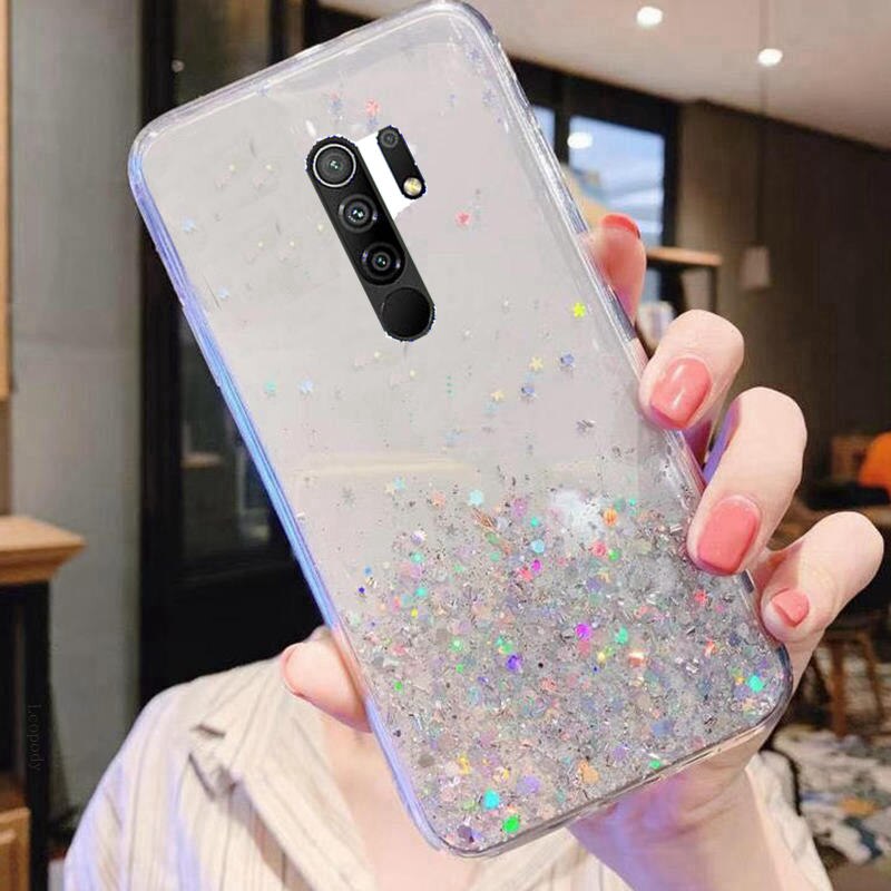 For xiaomi redmi9 cases Glitter Phone Case For xiaomi redmi 9 Case Bling Glitter Soft Back Cover For xiaomi redmi9 cases: Clear