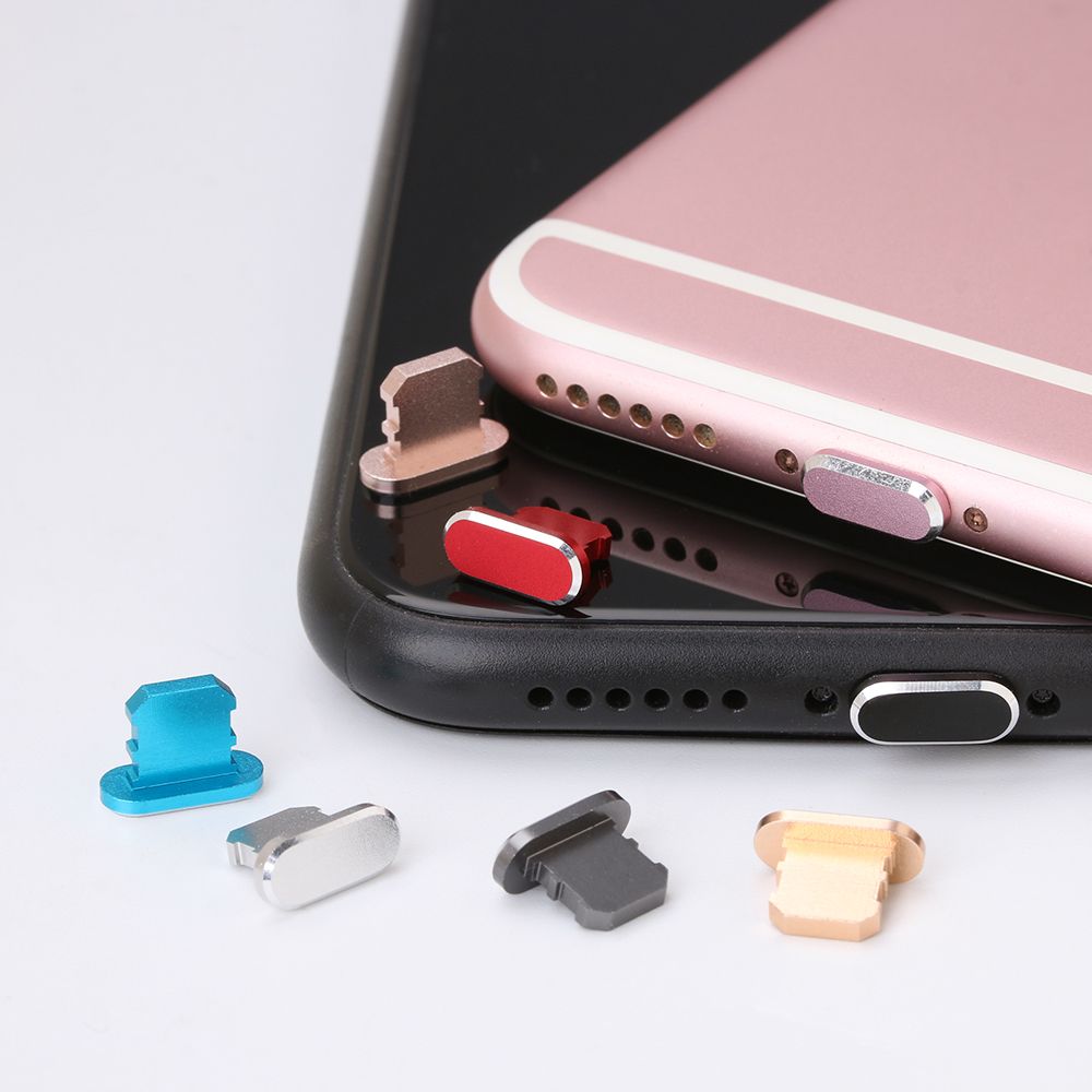 Alloy Anti Dust Metal Plug Charger Dock Stopper Micro/Type C/IOS Charging Port Cap Cover for iPhone13 Pro Max Samsung Galaxy S22