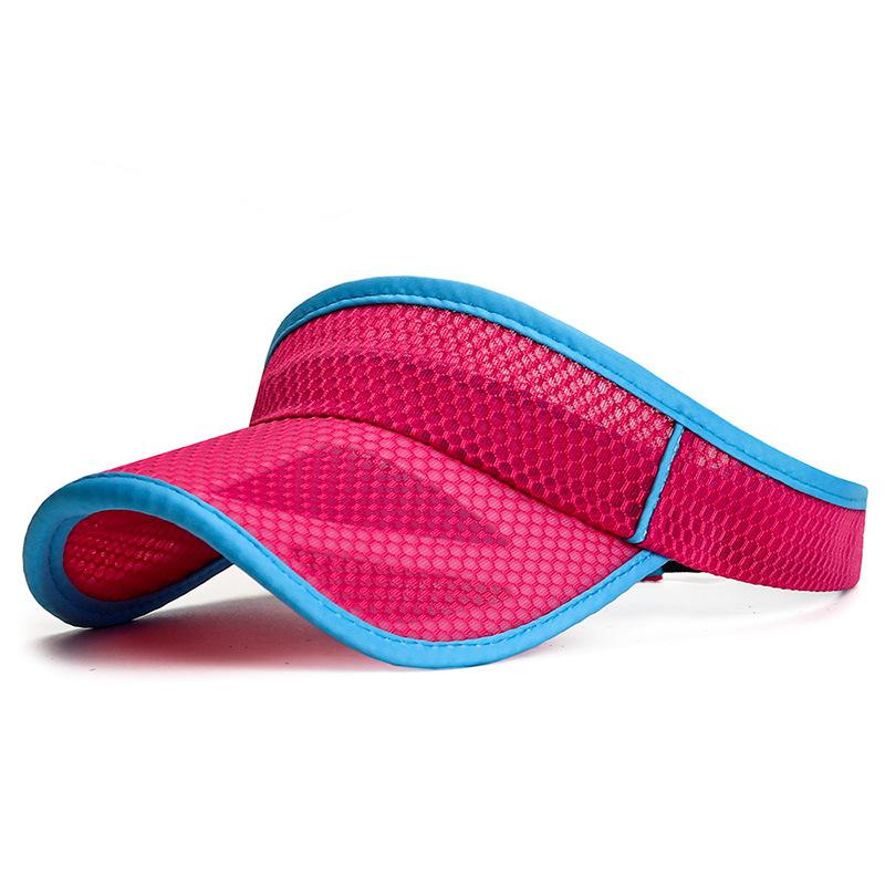 COKK Mesh Cap Summer Hats For Men Women Unisex Empty Top Sunshade Breathable Sports Tennis Running Sun Hat Sunscreen Visor Cap: Red