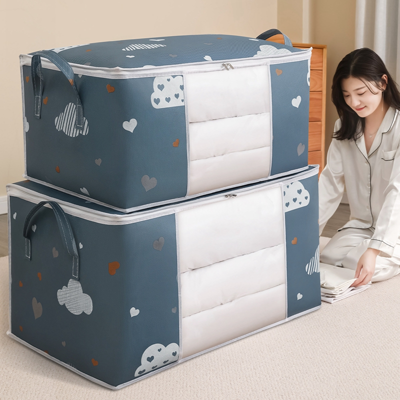 Decke-Kleidungs-Aufbewahrungstasche, großes FassungsvermöGen, Bettdecke, Decke, Sortierbeutel, staubdichter Schrank, Unterbett-Aufbewahrung, feuchtigkeitsbeständiger Organizer: M / Grün