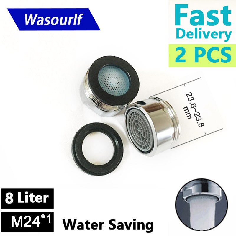 Wasourlf 2 uds aireador de grifo de ahorro de agua M24 rosca macho 2L 3L 4L accesorios de repuesto para grifo de cocina montaje burbujeador baño: Azul cielo