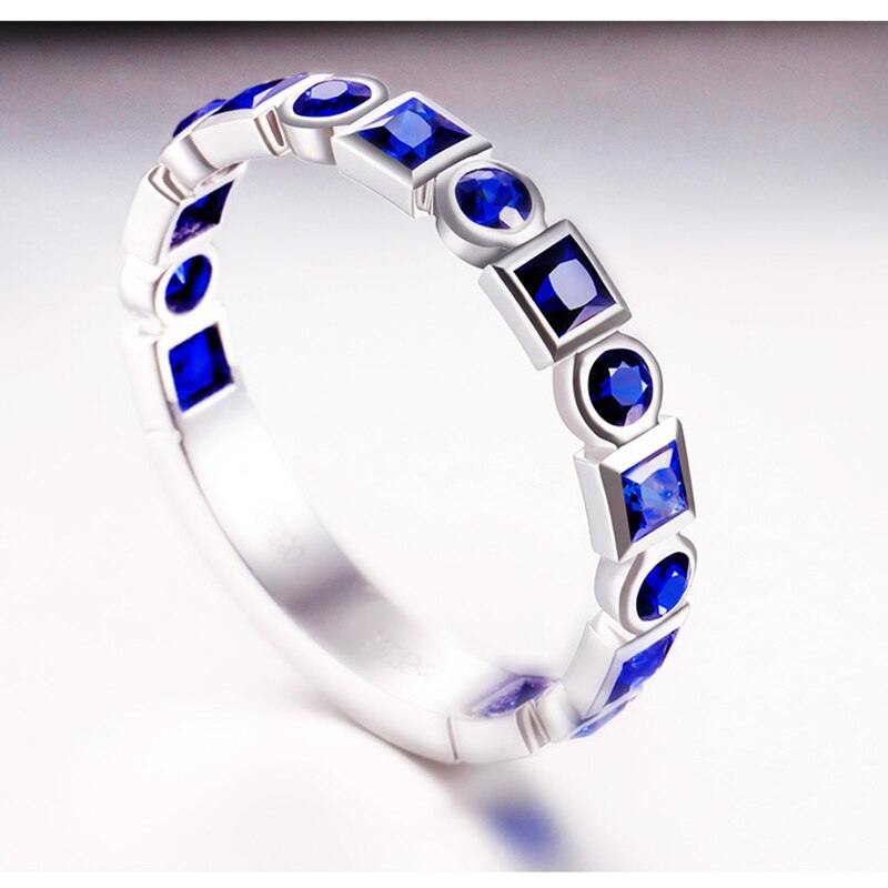 FINAODZ Neue Fasihon Einfache T emperament Blau Kristall Ringe Hochzeit Für Frauen Engagement Einstellbare Größe Ring: Default Title
