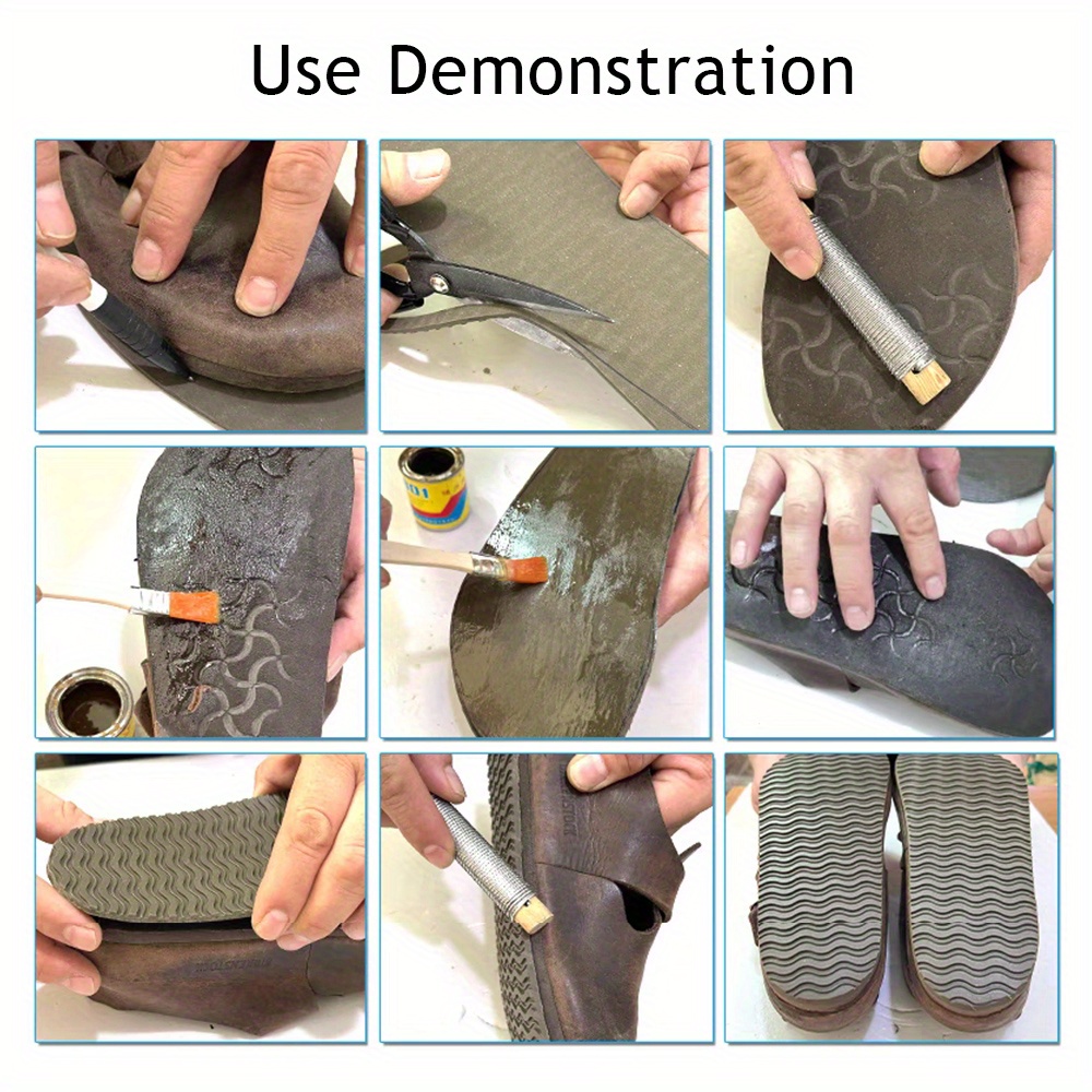 1 Pair Anti-Slip Rubber Shoe Sole Protectors - Full Sneaker Repair Insoles, DIY Foot Pad Stickers For Enhanced Grip And Durabili