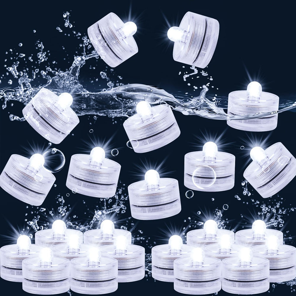 Waterproof Submersible LED Light Tea Lights Pond Underwater Small LED Lights for Wedding Home Vase Festival Party Decoration