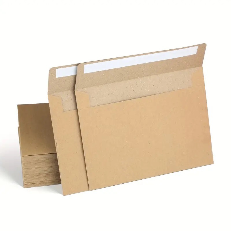 Envelopes Kraft Brown Paper 100pcs 184x134mm Autohesion Postcard Giftbox Packaging Storage Business Supplie Wedding Invitations