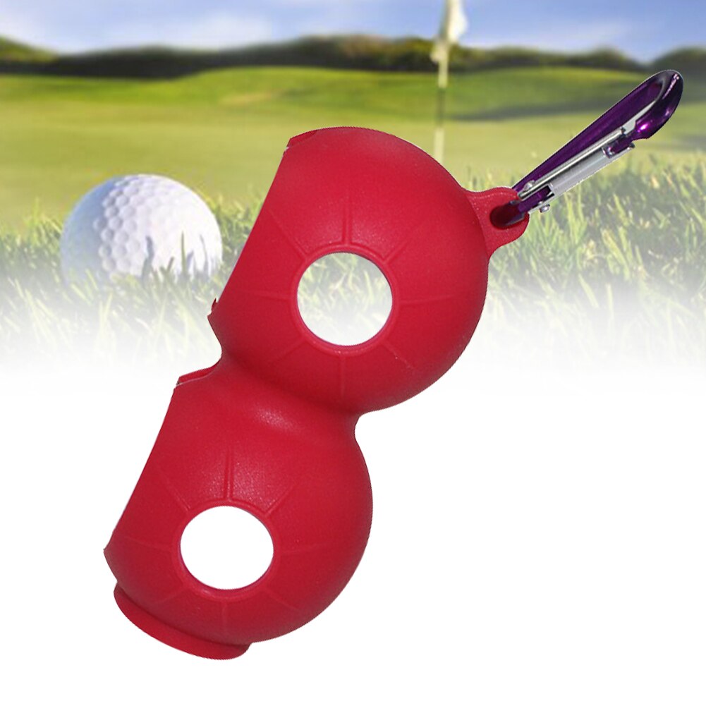 Opberghoes voor 2 golfballen in 8- vormen, met karabijnhaak, beschermende, draagbare, zachte, slijtvaste siliconen heuptas