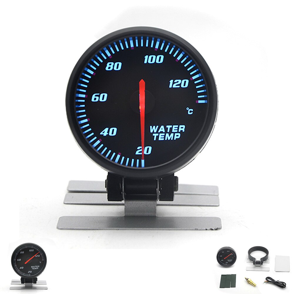 2.5 "60mm boost vakuum wasser temp öl temp ölpresse spannung tachometer luft kraftstoff verhältnis EGT gauge schwarz farbe blau Led: Water Temp