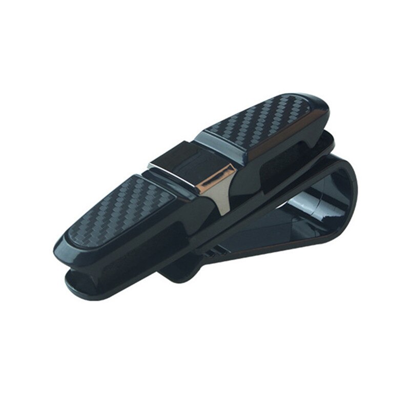 Portatil Auto sujetador Clip coche gafas Clip tarjeta pinza ABS coche VehiGlasses fundas negro coche parasol gafas de sol soporte: Gray