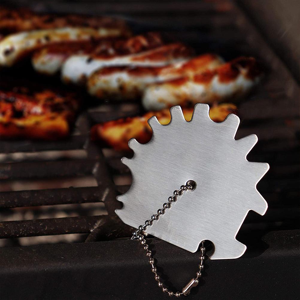 Portable Barbecue Grill Scraper Stainless Steel Grate Grill Scraper Barbecue Cleaning Brush Scrubber Tool BBQ Accessoires