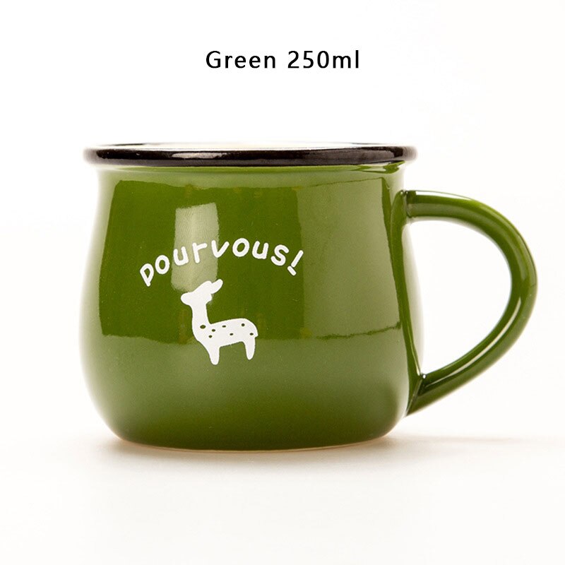 Zakka Retro Ceramic Cups and Mugs Travel Coffee Mug Enamel Breakfast Milk Tea Cups Simple and Mugs Kitchen Tool: 4