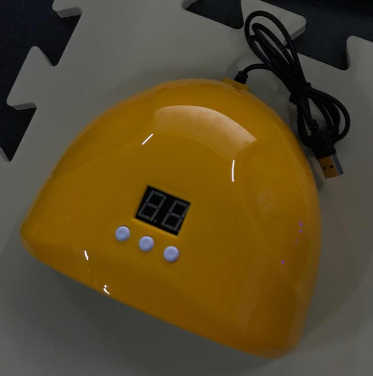 1pc 36w smart sensor neglelampe timing uv gel negle led lysterapi maskine usb interface multifunktionel neglepleje tørrelampe: Gul